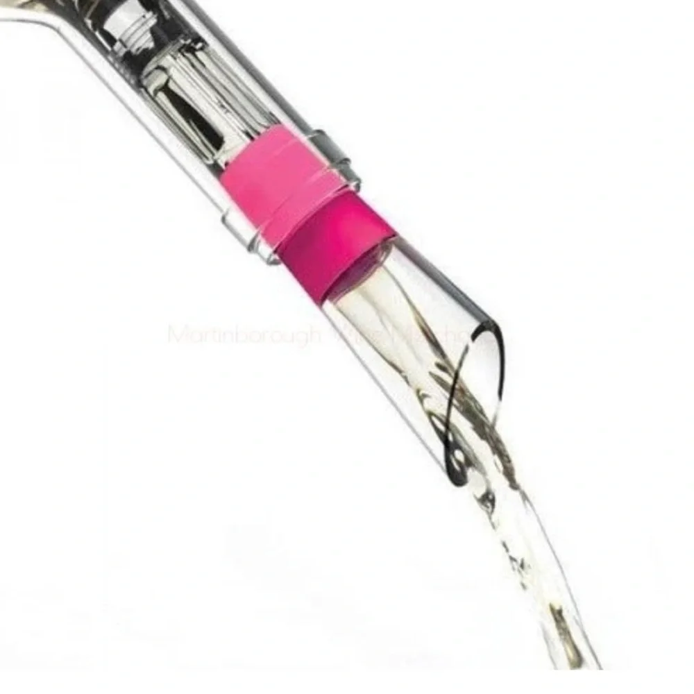 Wine Drink Saver Spout Bottle Stopper Chill Pour Preserve Pink Hostess Gift Bar - Picture 3 of 6